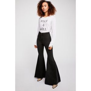 Free People Just Float On Black 70s Flare Jeans
